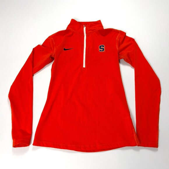 Nike Syracuse University Women's 1/2 Zip Jacket Orange Sz S/M Pullover Sweatshir - Picture 1 of 7